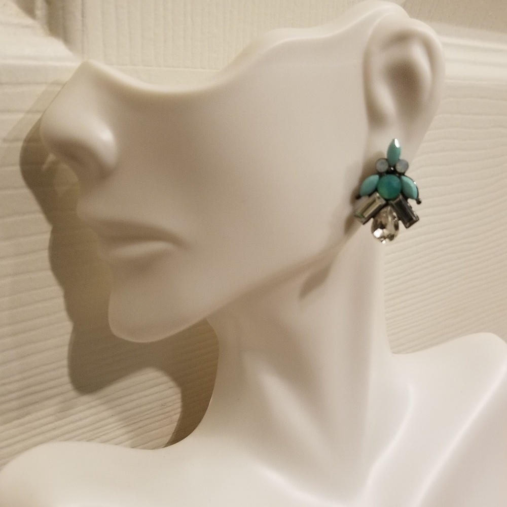 Francesca's Mint Jewel Stone Burst Earrings